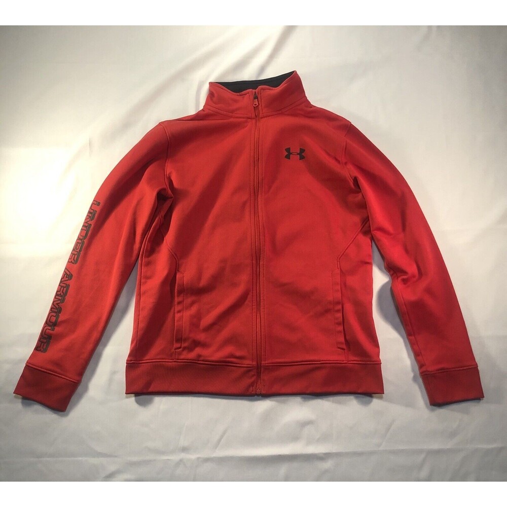 Boy's Youth Large Under Armour Loose Fit Full Zip Large Red Jacket